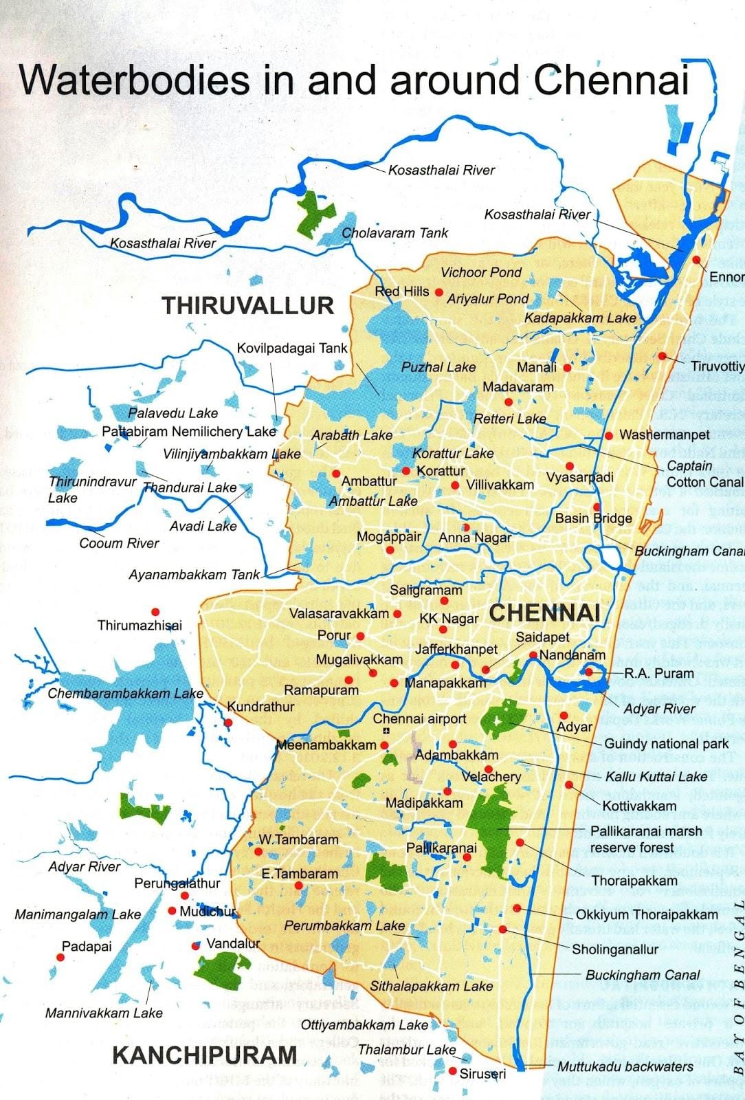 river mapě Chennai