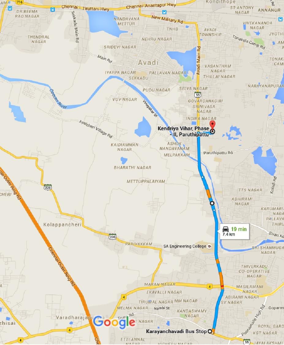 Chennai Avadi mapě