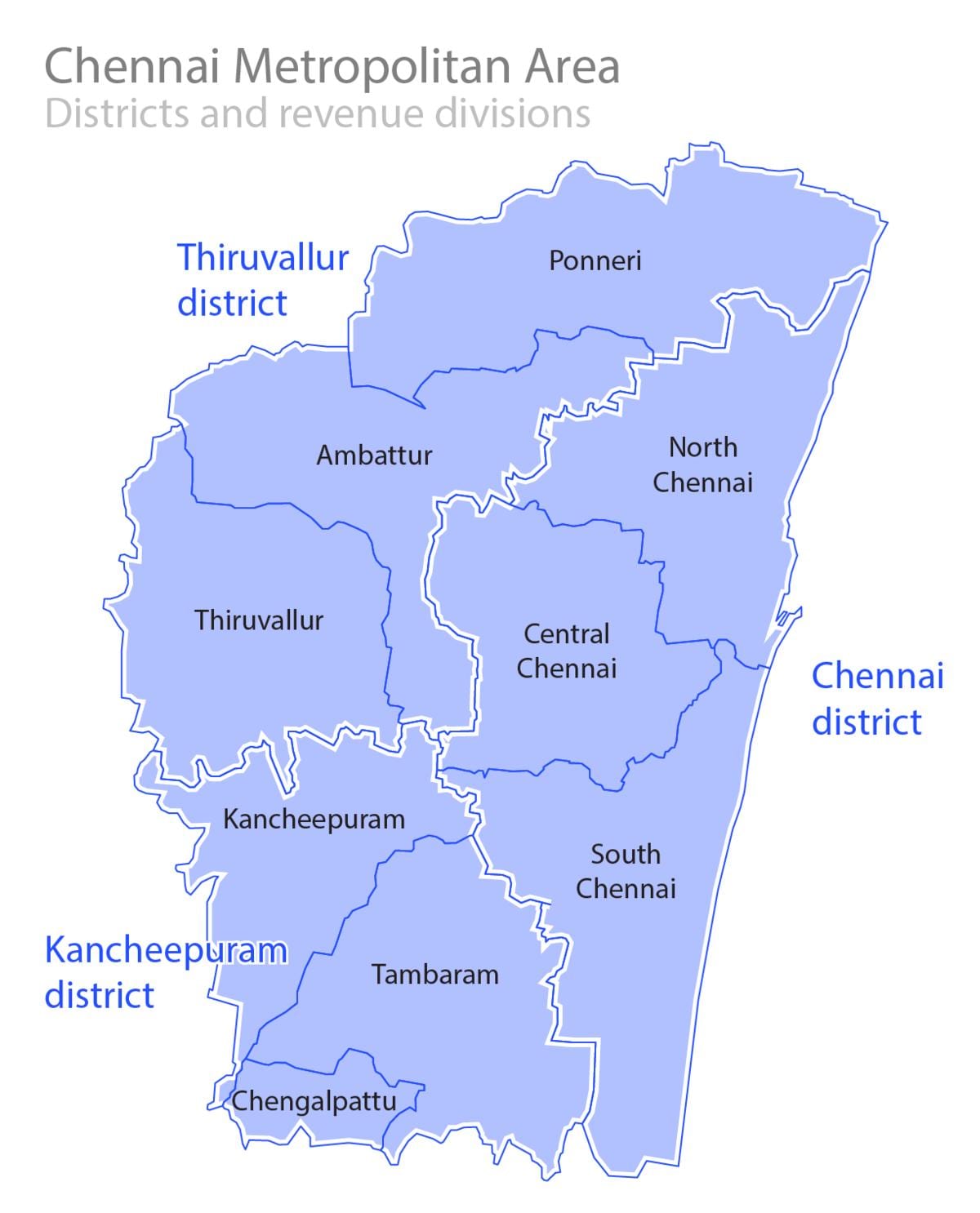 Chennai limit mapě