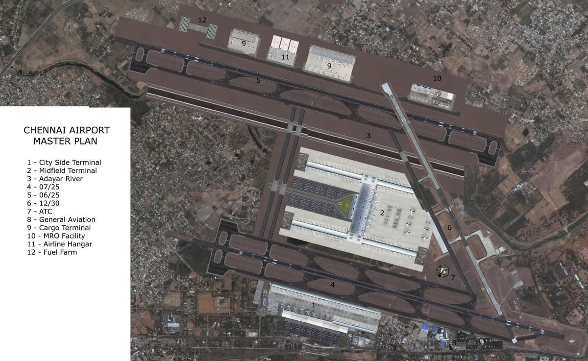 mapa letiště Chennai
