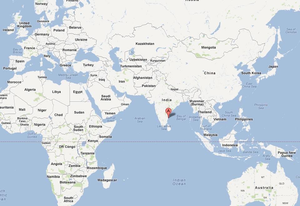Chennai na mapě světa