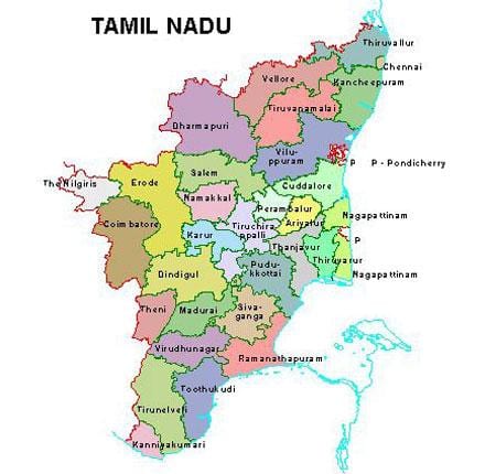 mapa z Chennai Tamil Nadu