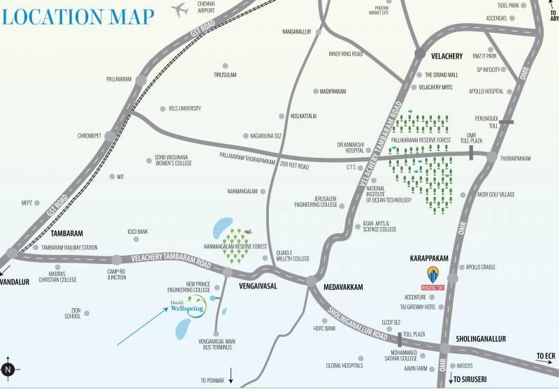 Medavakkam Chennai mapě