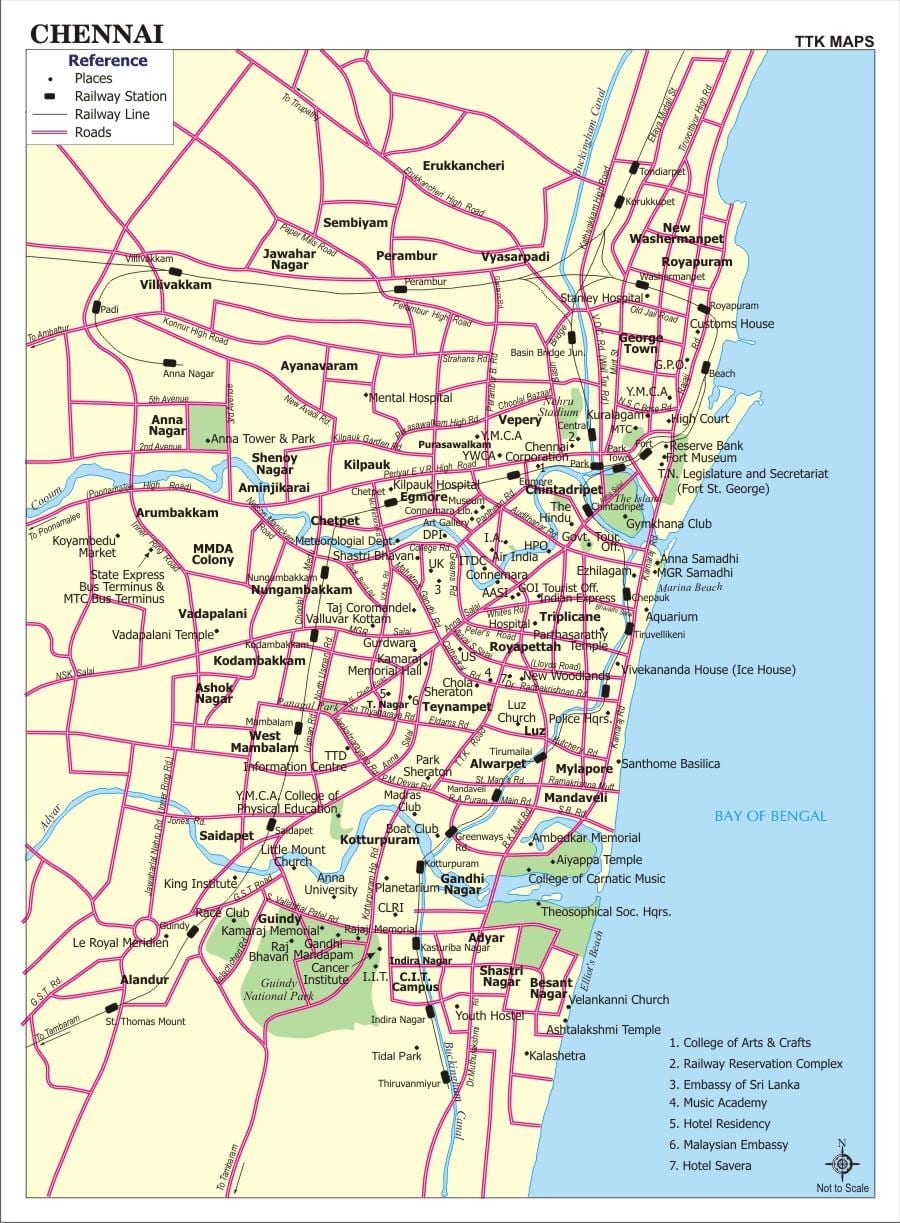 Chennai city mapu s ulicemi