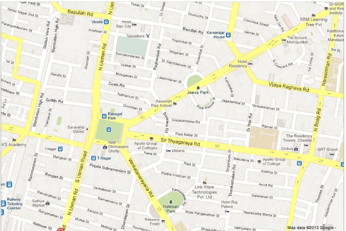 mapa Chennai t. Nagar