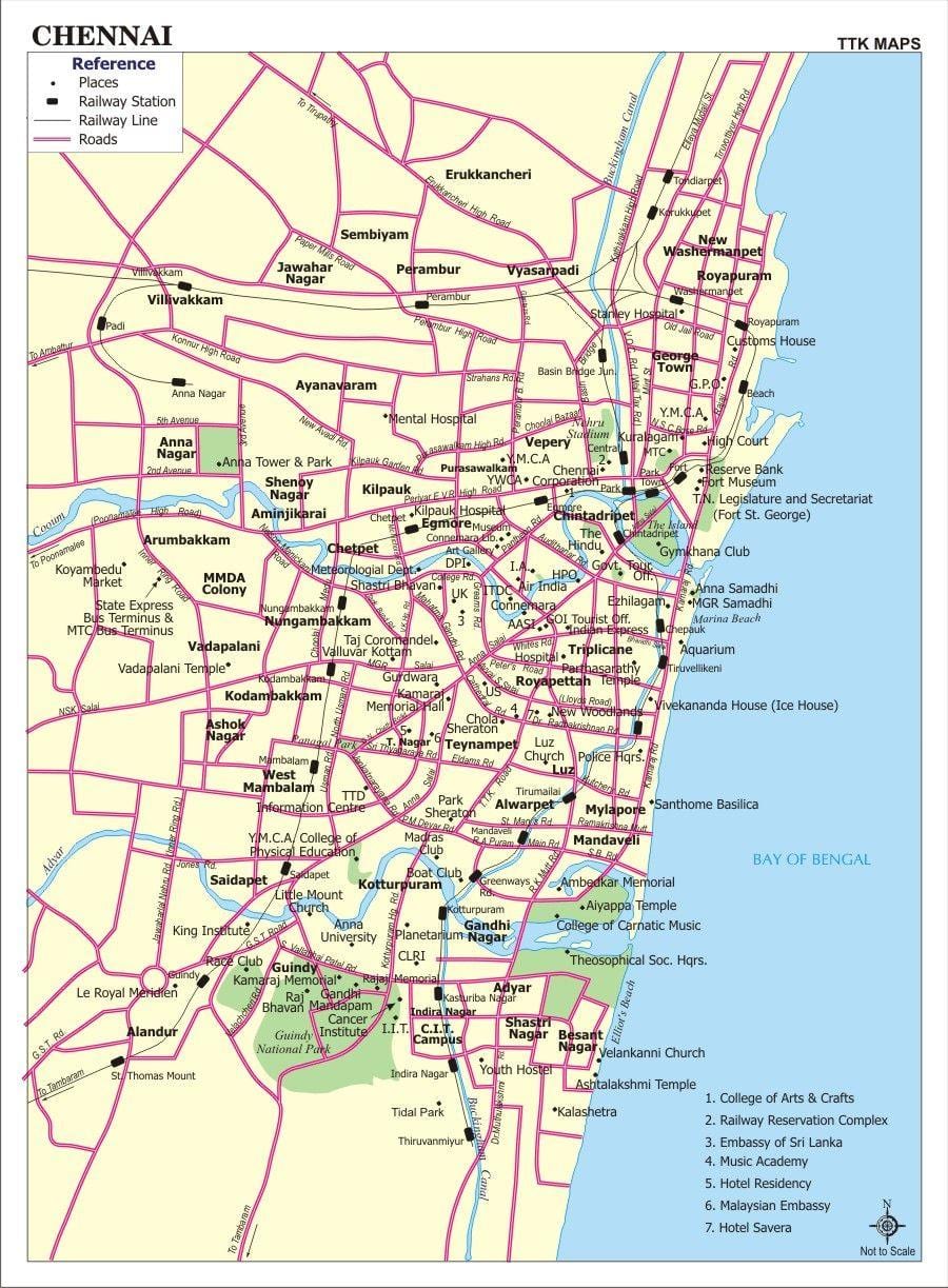 Chennai na jihu mapě