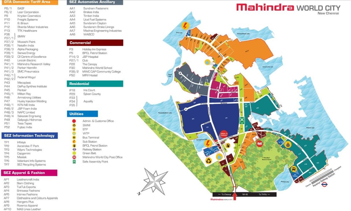 mapa Mahindra města Chennai