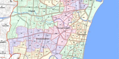 Větší Chennai corporation mapě