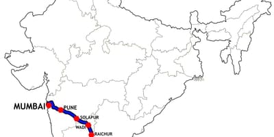 Mumbai do Chennai mapě