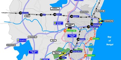 Mapa Chennai jezera