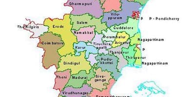 Mapa z Chennai Tamil Nadu