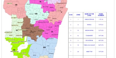Chennai corporation oddělení mapě