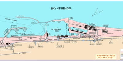 Mapa Chennai port