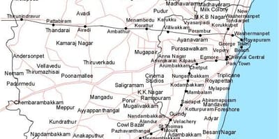 Chennai mapa s pokyny