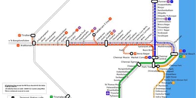 Chennai příměstské železniční mapě