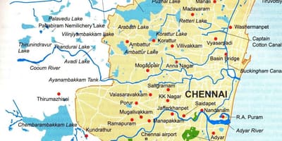 Chennai vod mapě