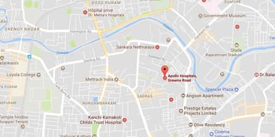 Apollo nemocnice Chennai Greams road map
